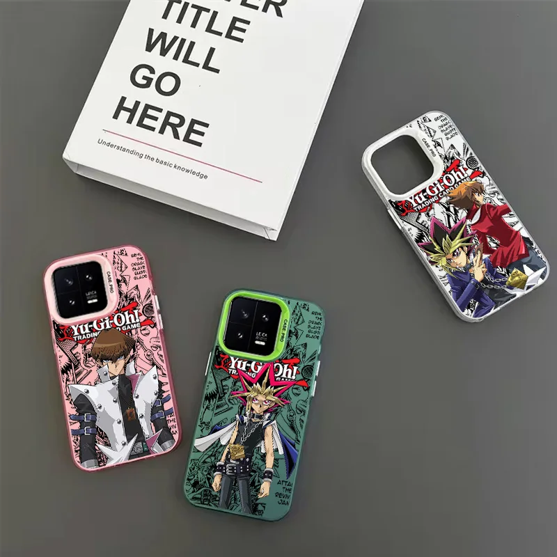 Аниме Yu Gi Oh для Redmi Note 13 12 11 10 E Pro Plus Max S 4G искусственная кожа цветное серебряное