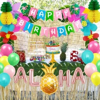 jollyboom hawaii party balloon decoration balloon banner flamingo pineapple garland for 1st 2nd 3rd birthday decoration supplies