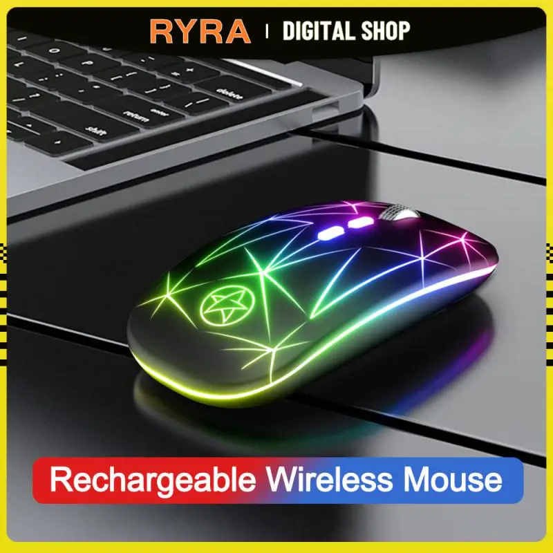 

RYRA Dual Mode Bluetooth 2.4G Wireless Mouse 1600 DPI Adjustable 5 Buttons Rechargeable Silent RGB Backlight Mice For Laptop PC