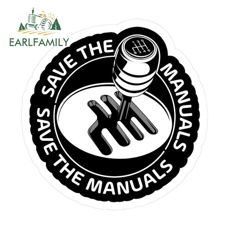 EARLFAMILY 13 см x 13 см для экономии ручного логотипа, виниловые наклейки и наклейки для автомобиля, наклейка на окно кузова багажника, украшение, устойчивая к царапинам