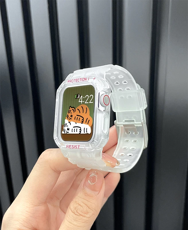 Case+Strap For Apple Watch Band 41mm 45mm  ​44mm 40mm 42mm 38mm Silicone Belt Bracelet For iWatch Serie8 SE 7 6 5  4 3 2