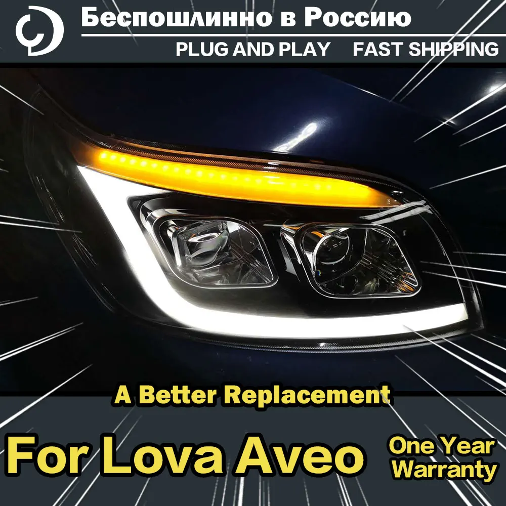 Стайлинг автомобиля AKD фары для Chevy Lova Aveo 2004-2018 светодиодный DRL головная лампа