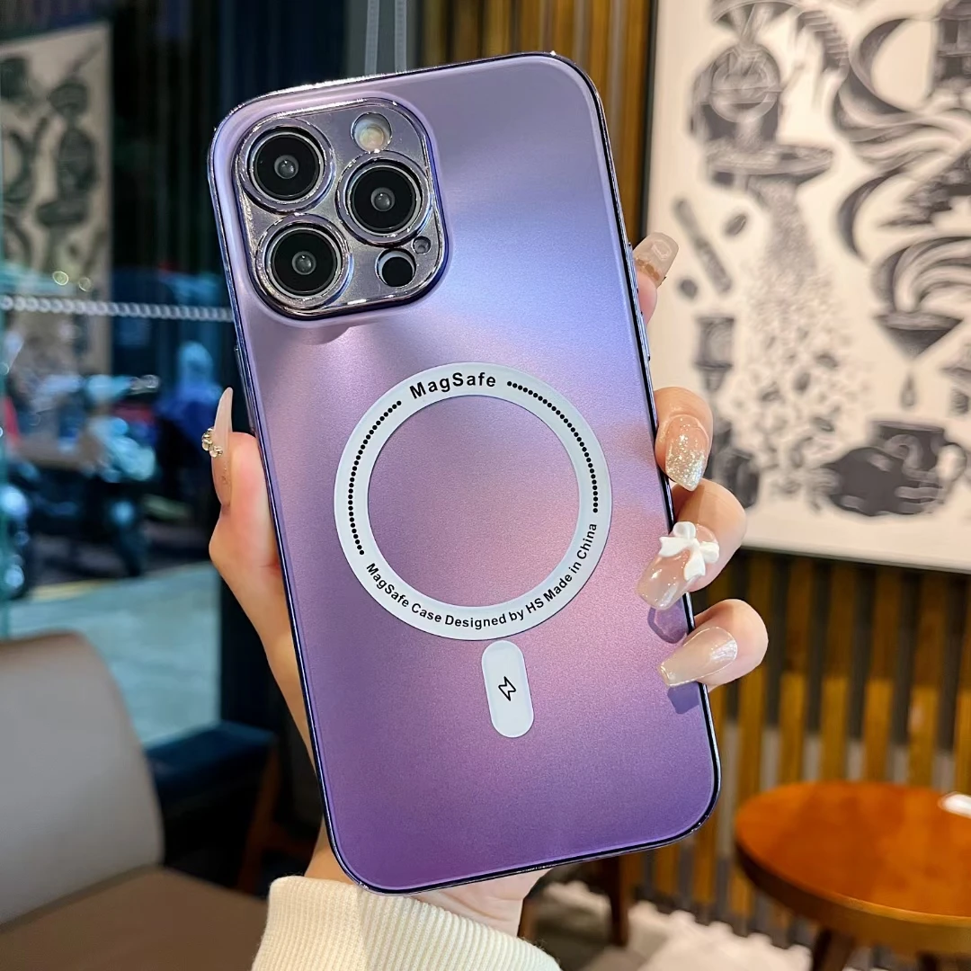 Matte Gradient AG Anti-Scratch Anti-Fingerprint Case For Magsafe For iPhone 14 Pro Max 13 12 Magnetic Wireless Charging Cover