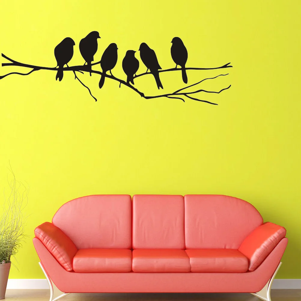 1 шт. Наклейка на стену декоративный силуэт самоклеящаяся ворона ПВХ для бара