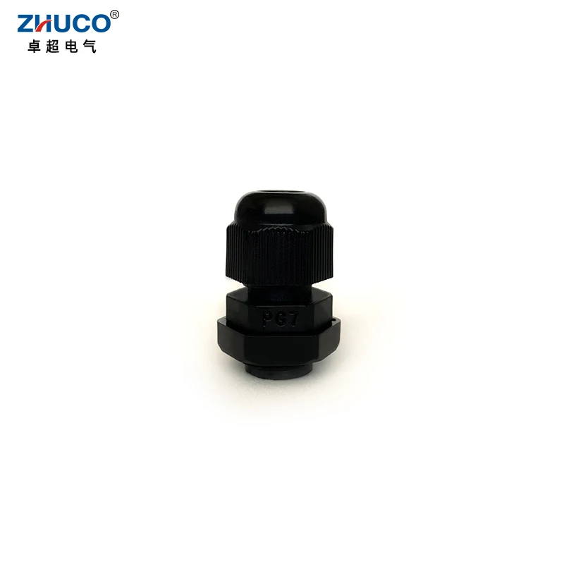 

ZHUCO 10Pcs PG7 Black IP68 Waterproof Plastic Nylon PA66 Adjustable 3-6.5mm Cable Cover Gland Cord Protector with Rubber Gasket