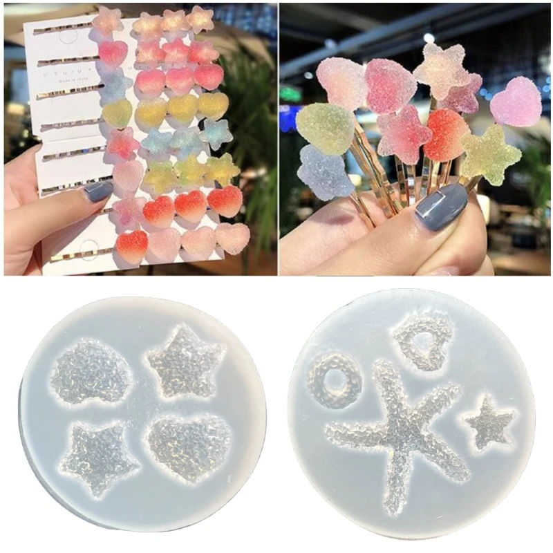 

Love Five-pointed Star Shape Pendant Epoxy Glue Silicone Mold for Hair Pins Keychain Pendant DIY Crafts