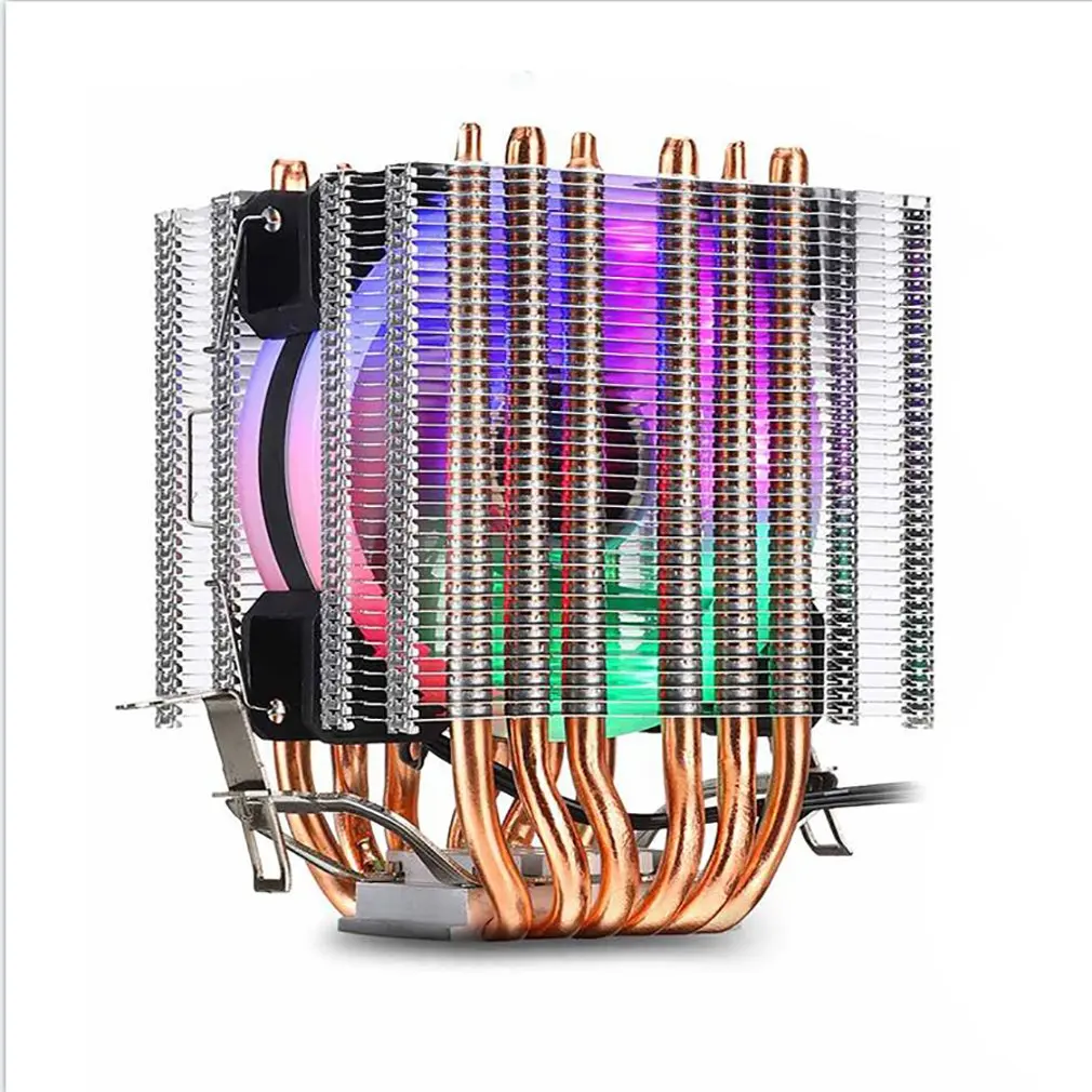 

RGB CPU Cooler Radiator Color Light Silent PWM 130W TDP For Intel 1150 1155 1156 1366 2011 X79 X99 AM2 AM3 AM4 Ventilador
