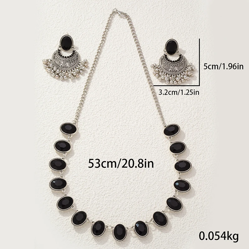 Элегантный комплект украшений из черных бусин для женщин индийские роскошные