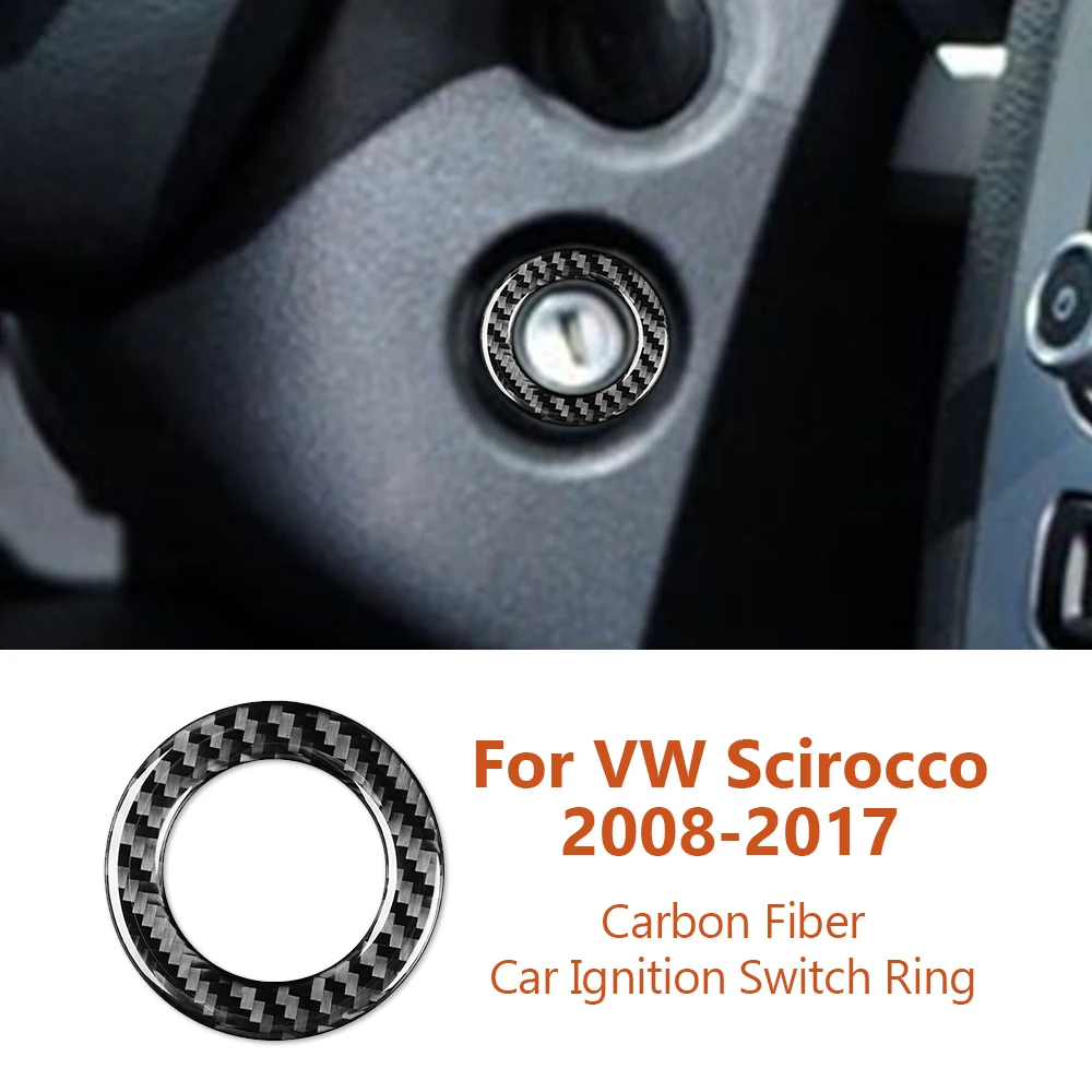 

For Volkswagen VW Scirocco 2008-2017 Carbon Fiber Car Ignition Keyhole Switch Ring Decorative Stickers Auto Interior Accesorios