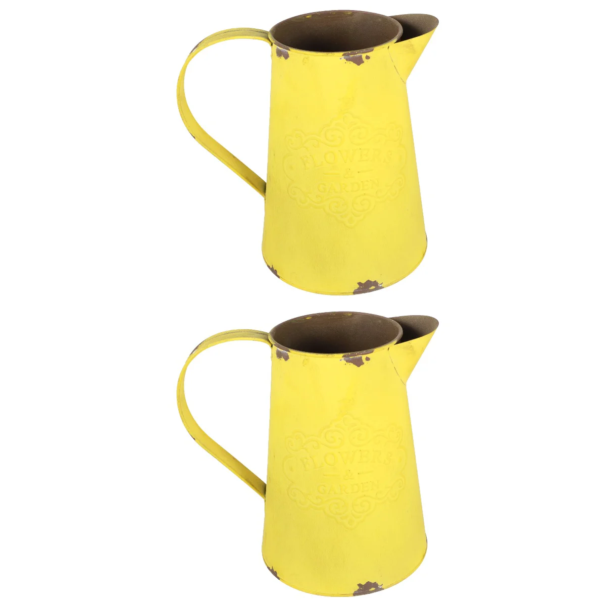 

2pcs Vintage Iron Art Planting Bucket Flower Bucket Home Plant Container Decor