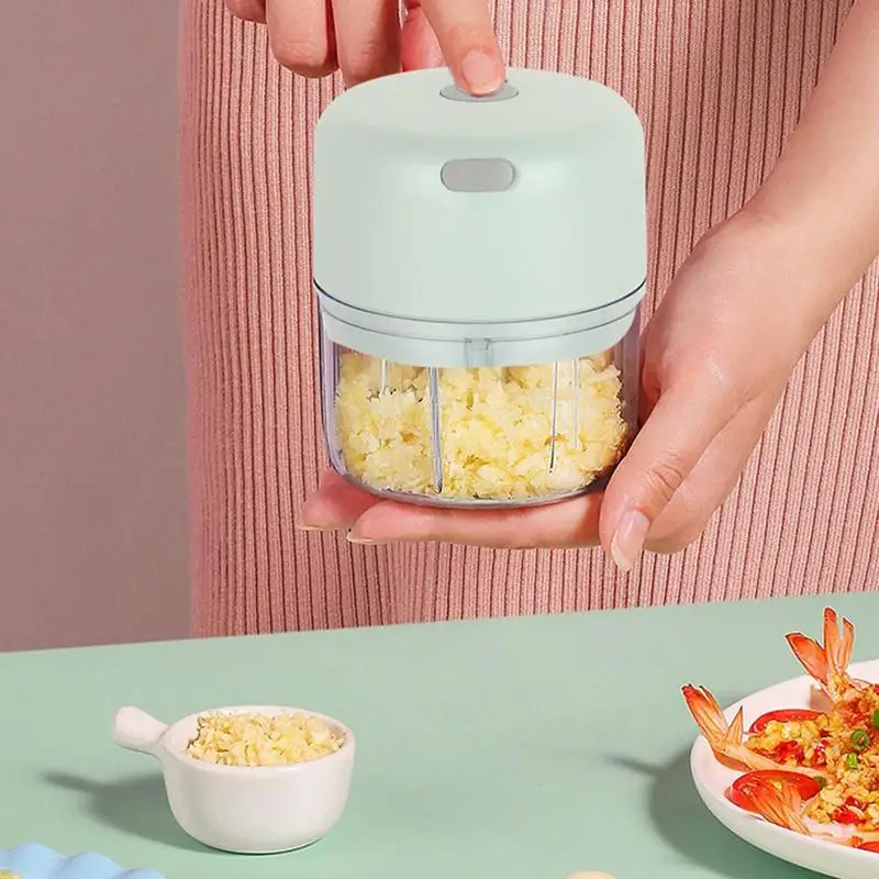 Mały elektryczny rozdrabniacz do czosnku Elektryczny robot kuchenny Bezprzewodowy mały przenośny Rozdrabniacz ze stali nierdzewnej 304 z USB
