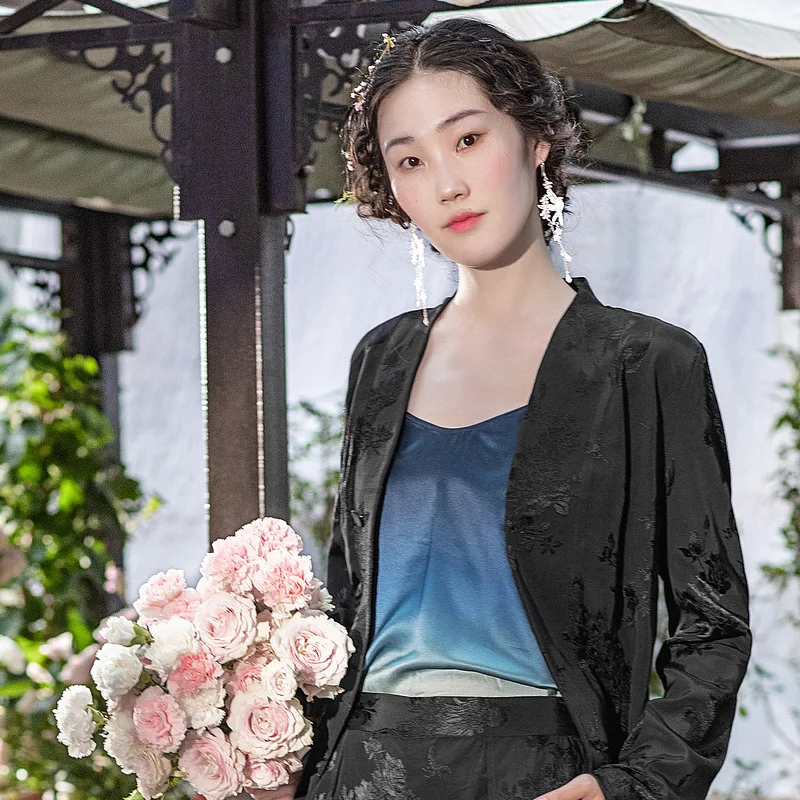 Женский блейзер с длинным рукавом V-образным вырезом