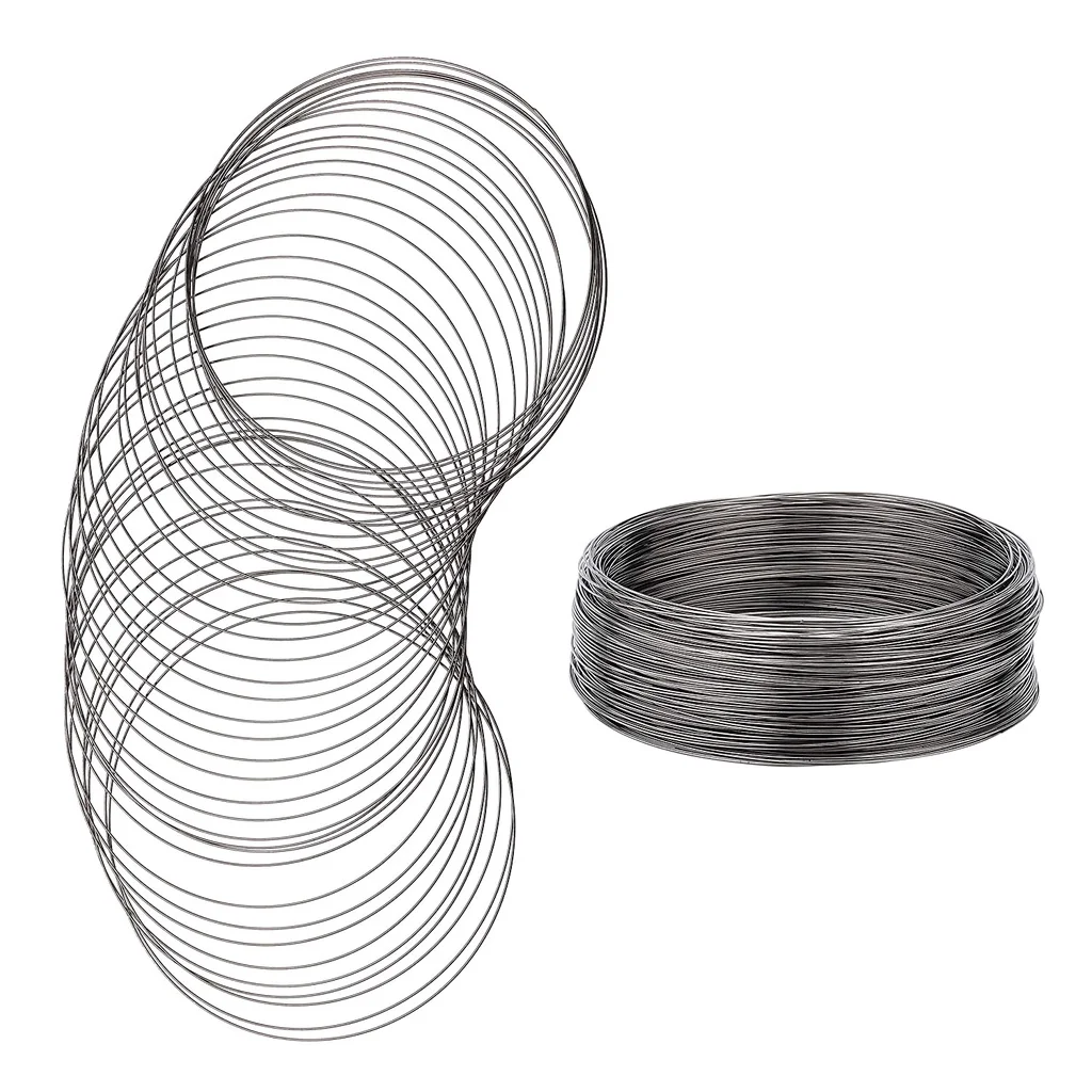 

250 Loop Jewelry Wire Memory Beading Wire Bangle Bracelet Wire for Wire Wrap DIY Jewelry Making (22 Gauge115mm) - Gunmetal