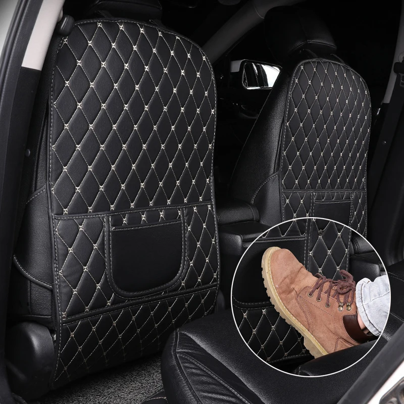 

Защитная накладка для автомобильного сиденья из искусственной кожи с защитой от детей, водонепроницаемая защитная накладка на спинку сиденья, универсальные автомобильные накладки с сумкой для хранения, автомобильные аксессуары