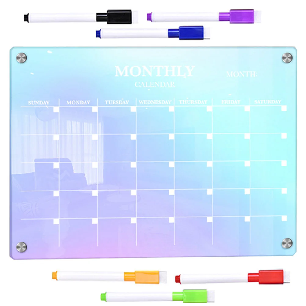 

Refrigerator Magnetic Writing Board Planner Monthly Dry Erase Whiteboard Calendar Fridge Acrylic Planning Colored