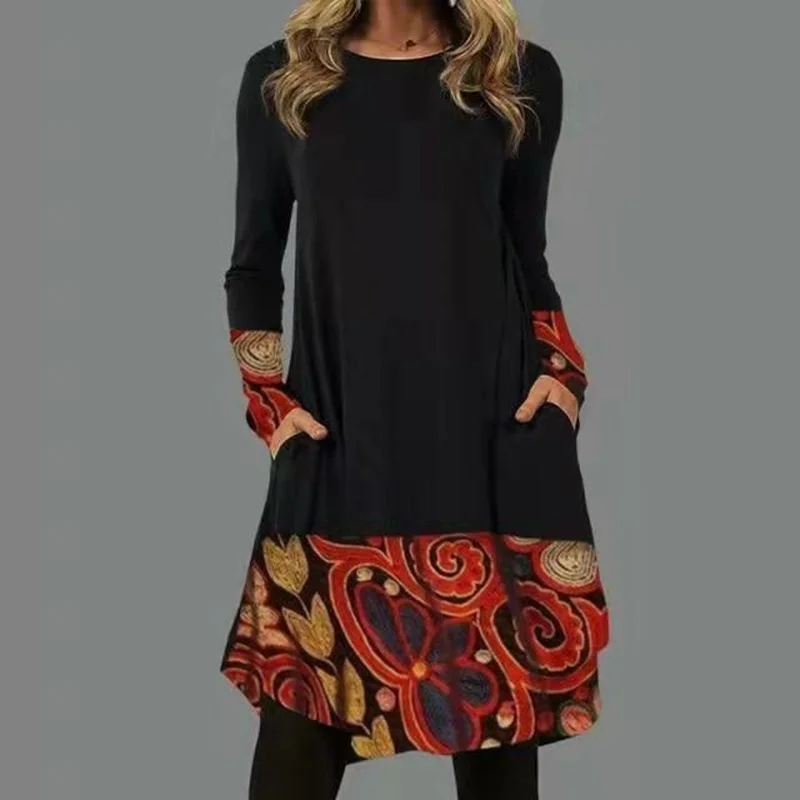 

Women Fashion Long Sleeve Dress Vestidos