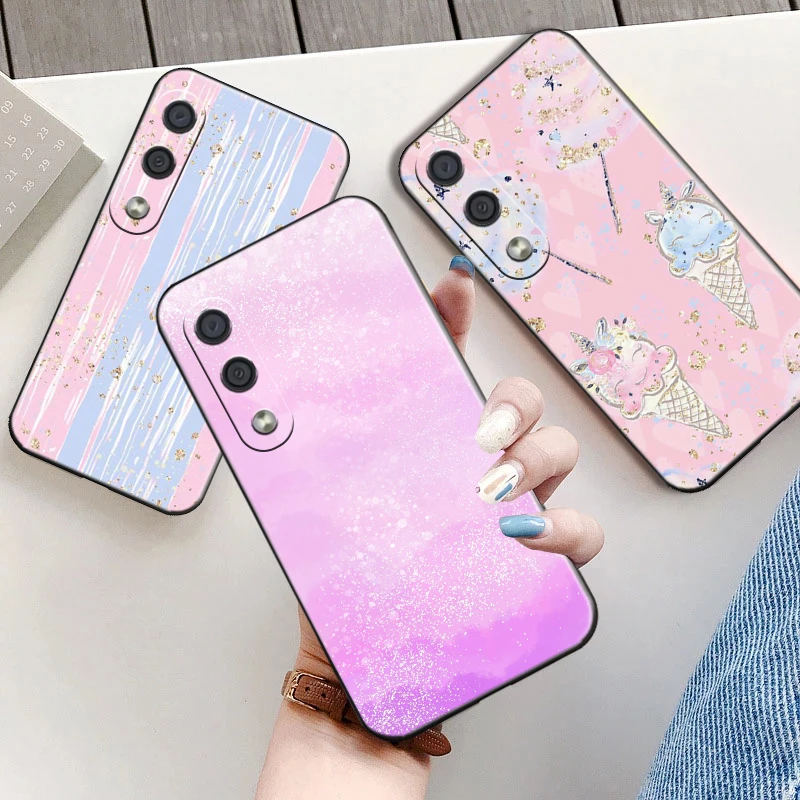 

Colorful Stars For Samsung A11 A21S A31 A32 A41 A51 A71 A52 A72 4G 5G Phone Case Silicone Cover Coque Liquid Silicon Black