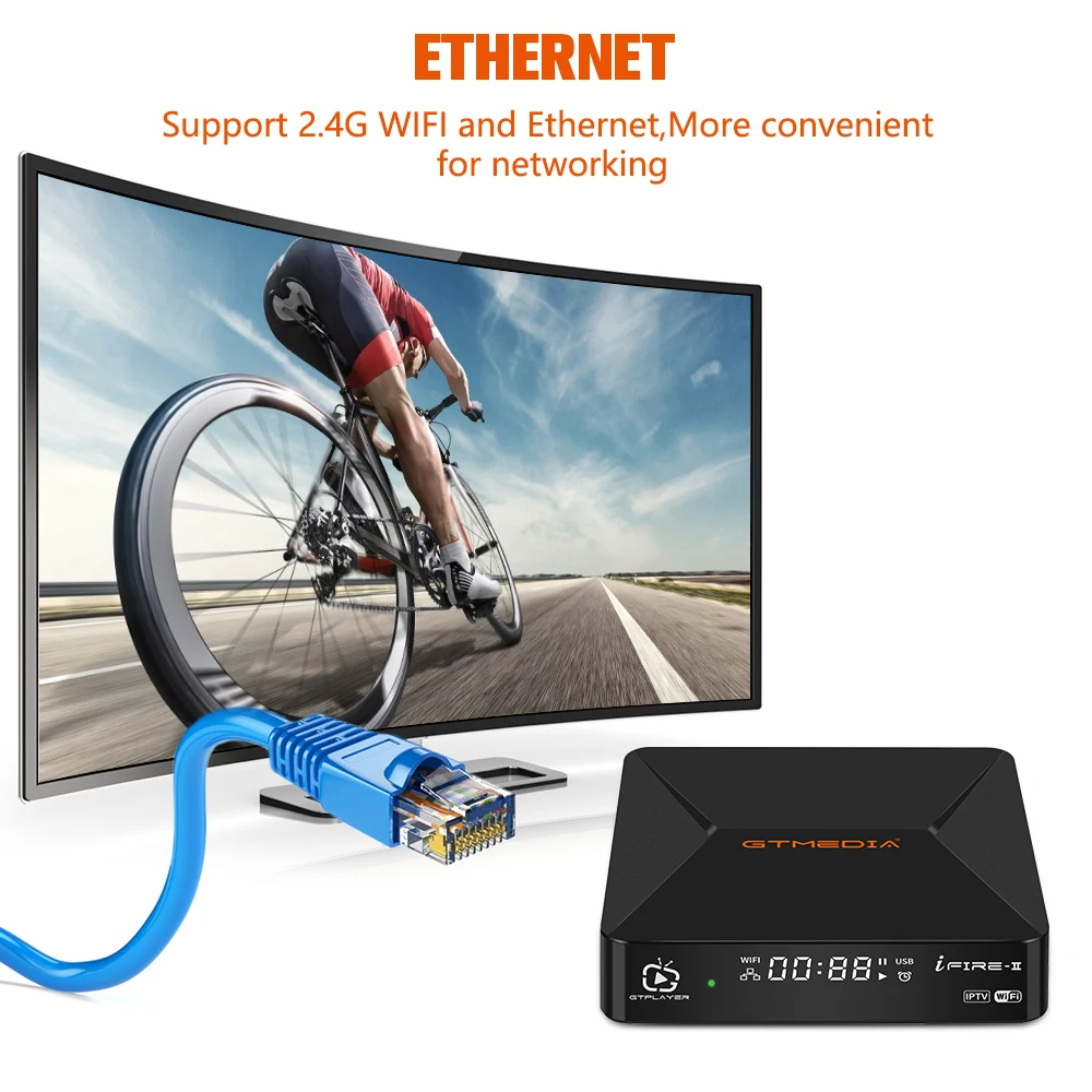 ТВ-приставка GTMEDIA Ifire 2 M3U 1080p HD H.265 10 бит Wi-Fi Ethernet MPEG 4 Xtream |