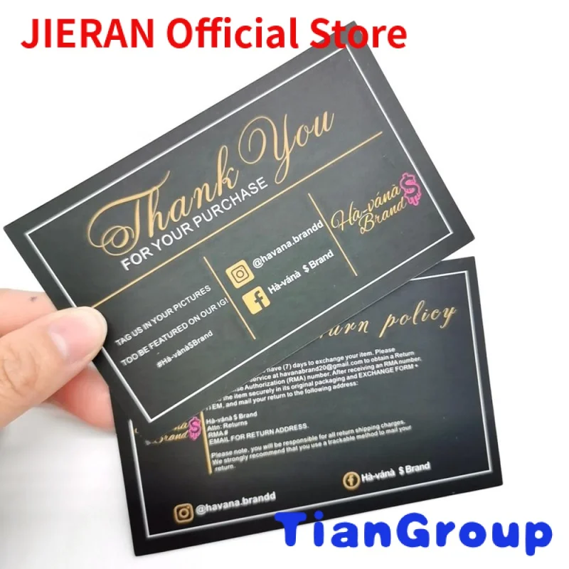 

Wholesale custom logo luxury custom design colorful paper thank you post card with foil logo printed.