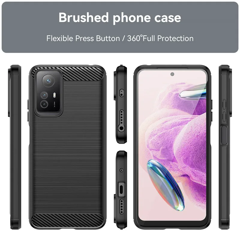For Xiaomi Redmi Note 12S Case Redmi Note 12S Cover 6.43 Inch Shockproof Soft Silicone Bumper For Redmi Note 12S Fundas