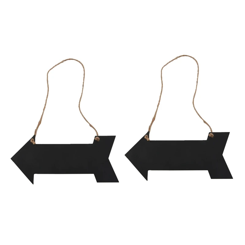 

2X Arrow Hanging Black Chalkboard Message Fun Plaque Kitchen Gift