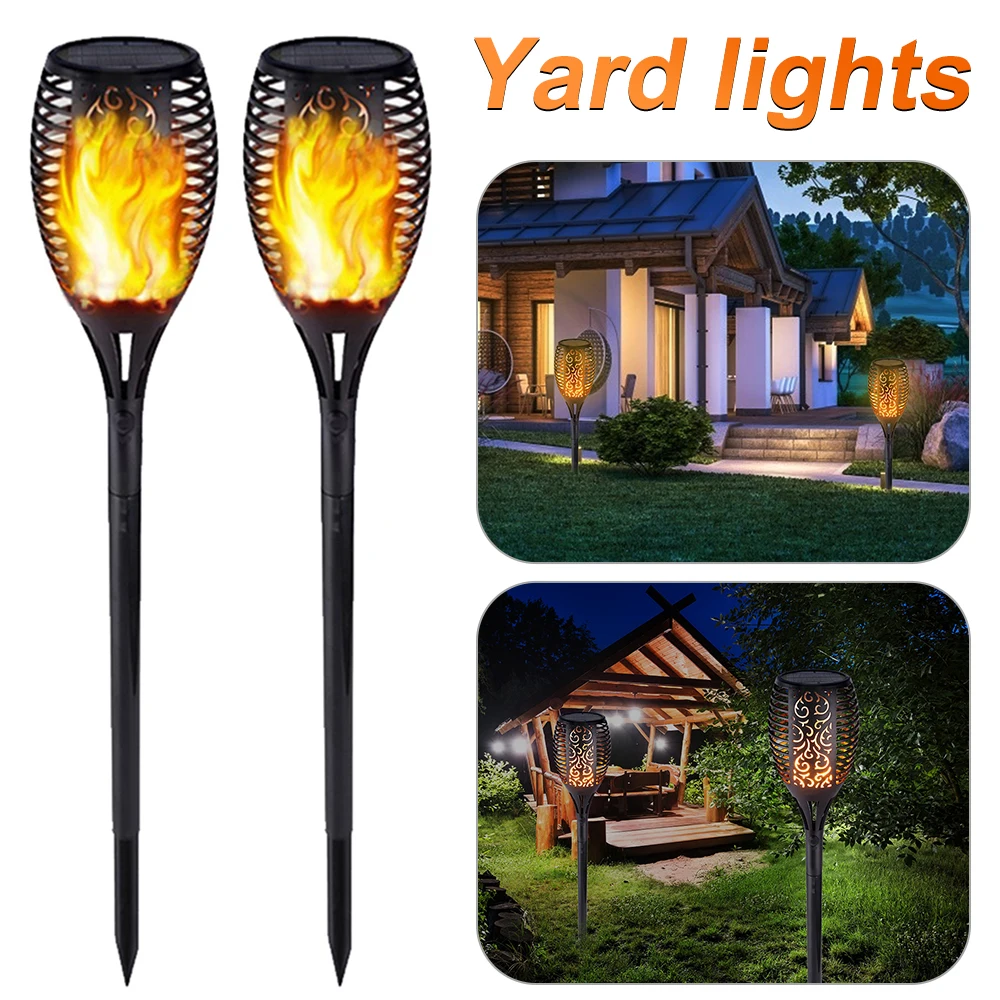 2/8pcs Outdoor Garden Solar Flame Light Waterproof LED Torch Lamp Flickering Flame Solar Lights Courtyard Garden Decoration