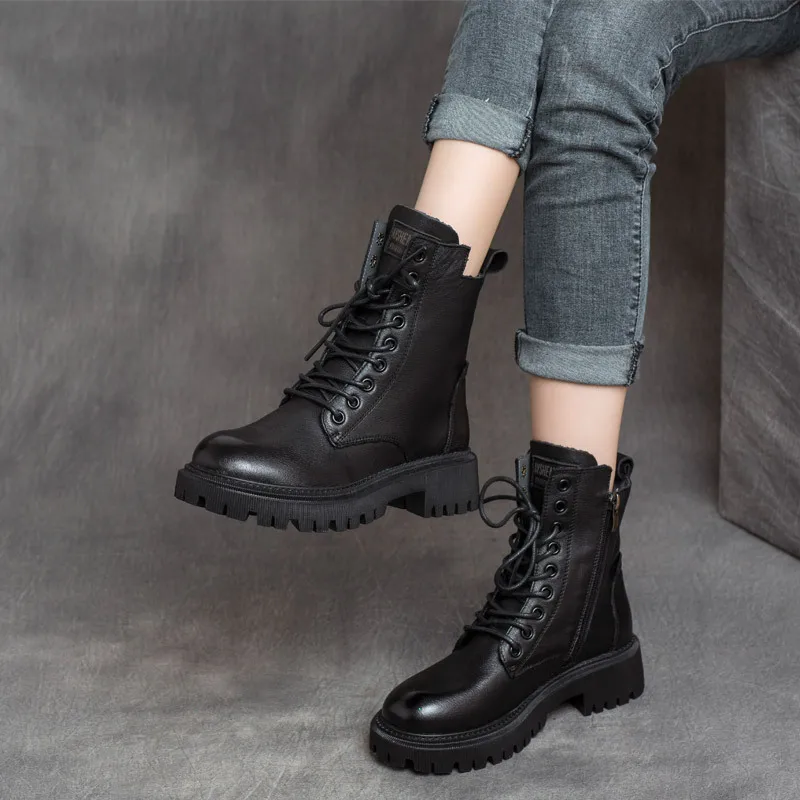 New Boots Women Shoes for Winter Boots Fashion Shoes Woman Casual Autumn Leather  Mujer Female Ankle Boots