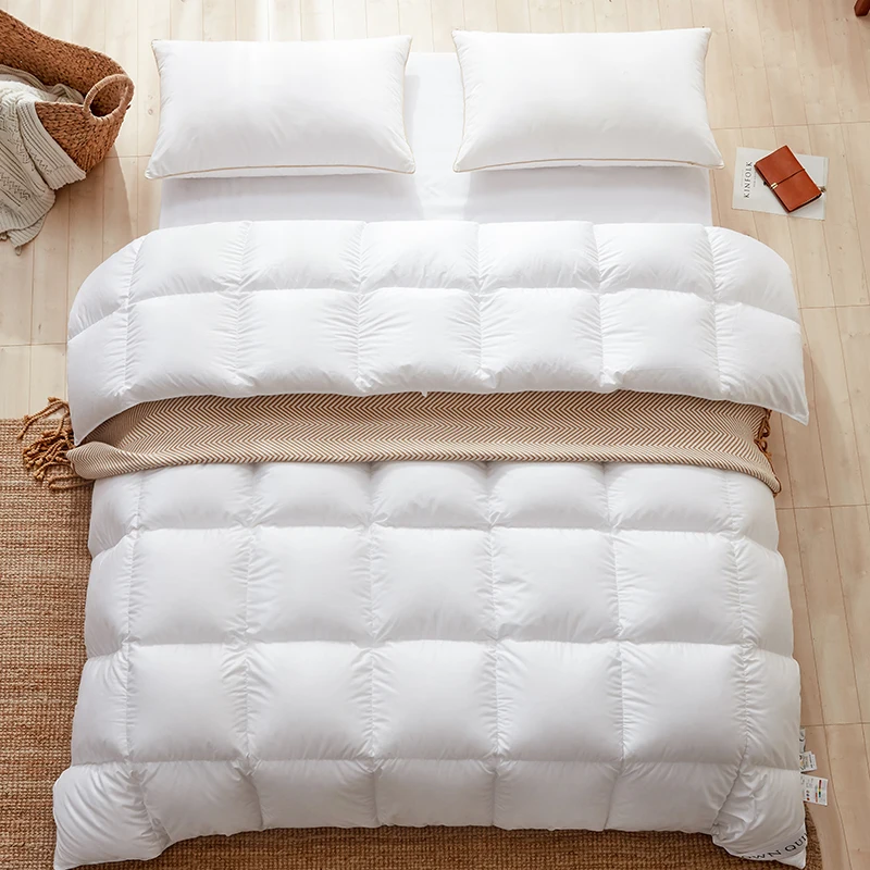 

King Queen Twin Full Size 100% Cotton Cover 95% White Goose Down Quilt Duvets Five Star Hotel Winter Warm Comforters Bedspread