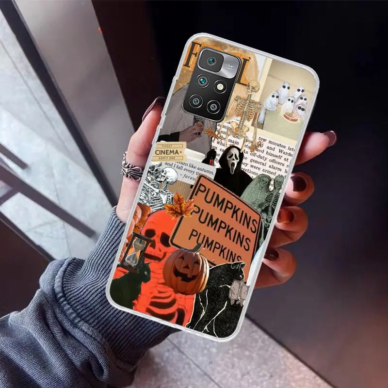 October Fall Halloween Spooky Pumpkin Чехол для телефона Xiaomi Redmi 12C 12 10A 10C 10X 10 9A 9C 9T 9 8A 8 7A 7 6A 6 Pro K70 K60 K4