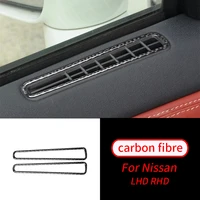 for nissan gt r r35 2008 2016 2pcs real carbon fiber both side air outlet frame the window sticker car interior accessories