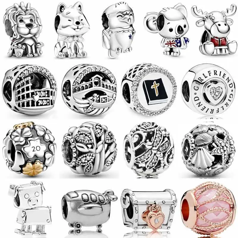 

Реальный Американский лысой Орел серфинг коала волнистые соединения Джек Лев Akita Inu собака очаровательная деталь подходит для браслета Пан...