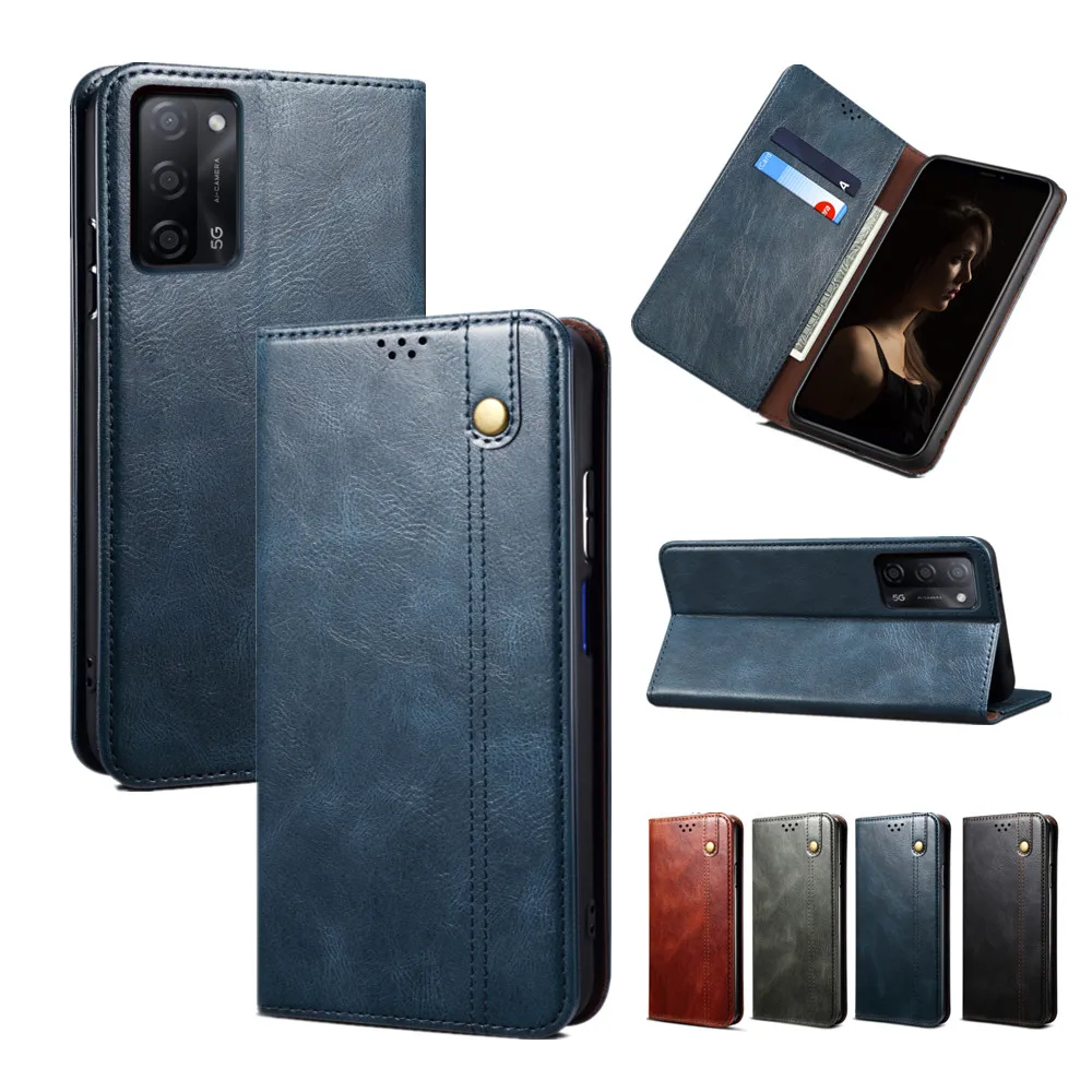 

Pu Leather Phone Case For Oppo Reno 6 Pro Plus 5a 4 5f A74 4g F19 A54 A94 Find X3 Lite A52 A72 A92 F17 Classic Men Flip Cover