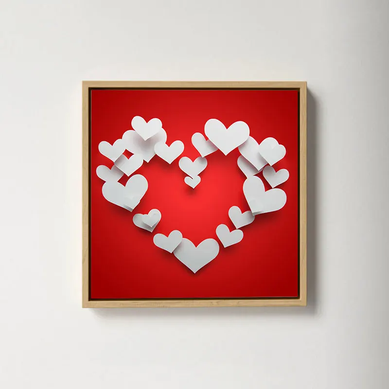 

DUATNS Heart-Shape Canvas Painting Wall Decorative Paintings Home Decoration Accessories With Frame Interior Paintings