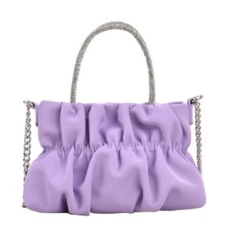 

2023 Pleated Cloud Chain Bag New Summer Personalized Design Crossbody Bag Fresh Sweet All-Matched Ladies Small Square Bag