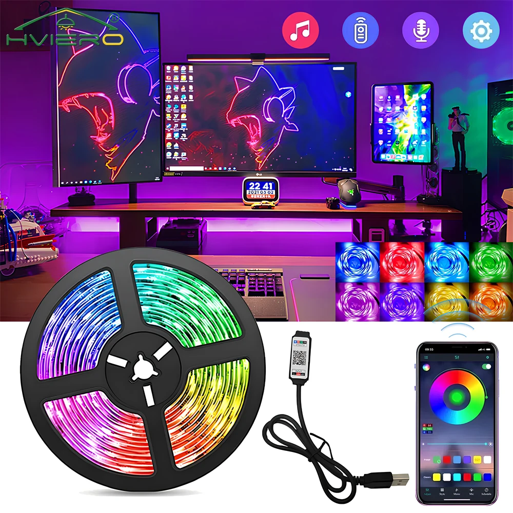 Светодиодная лента 5 В USB 24 клавиши Bluetooth RGB 5050 Wi-Fi пульт дистанционного управления