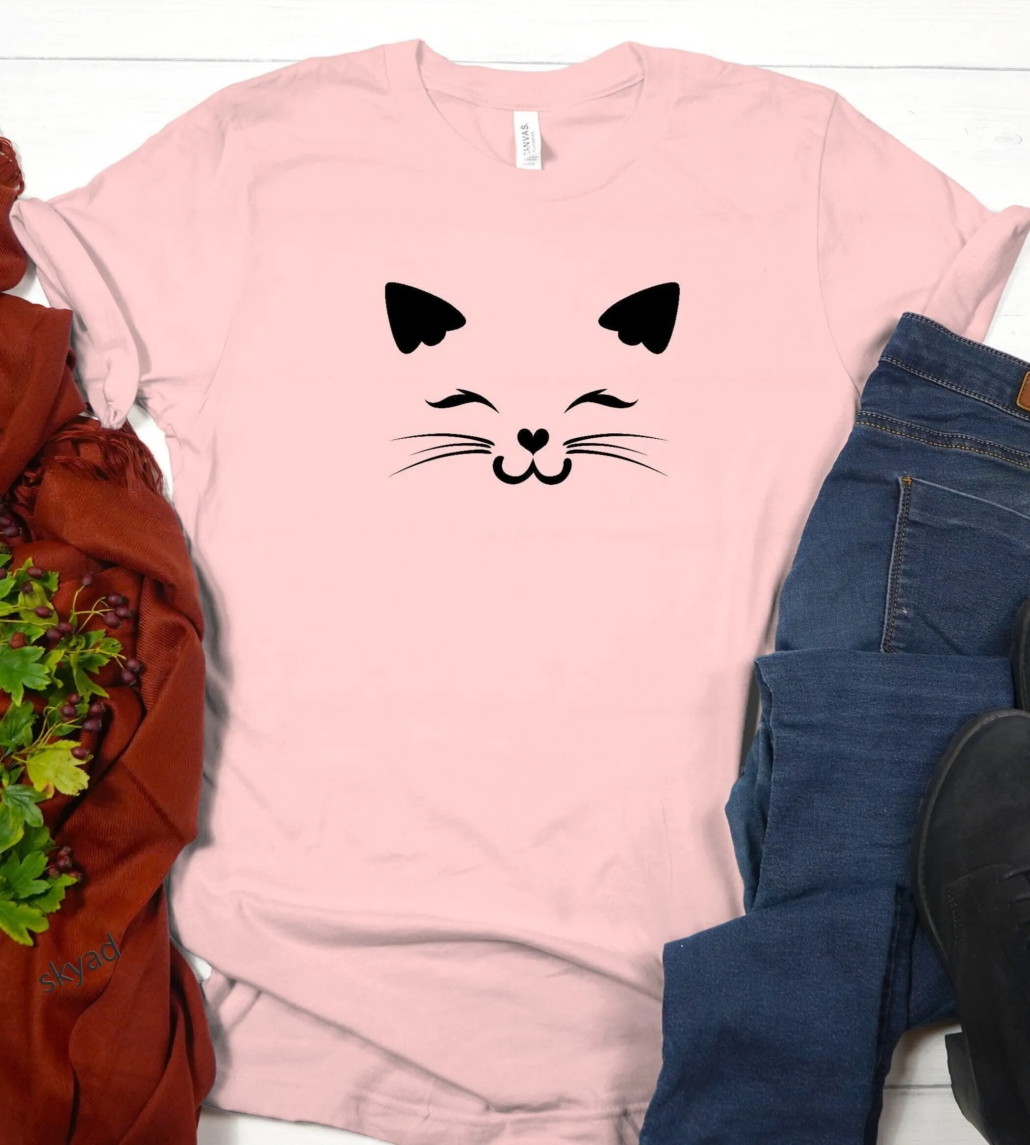 Футболка с изображением кошачьего лица для ее любовника мамы владельца
