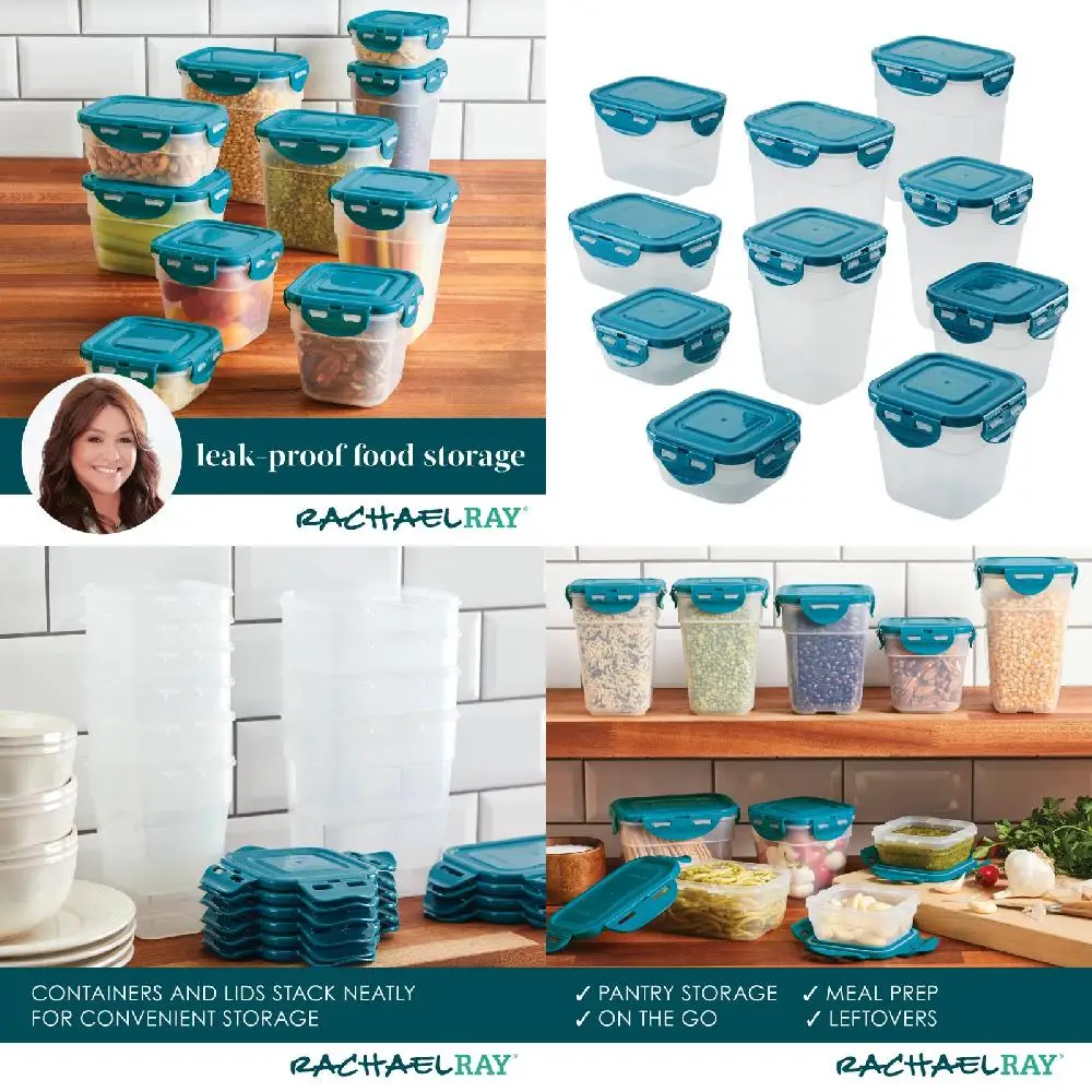 

Fresh 20-Piece Vibrant, Fantastic Food Storage Container Set with Teal Lids for Healthy Meals Everyday
