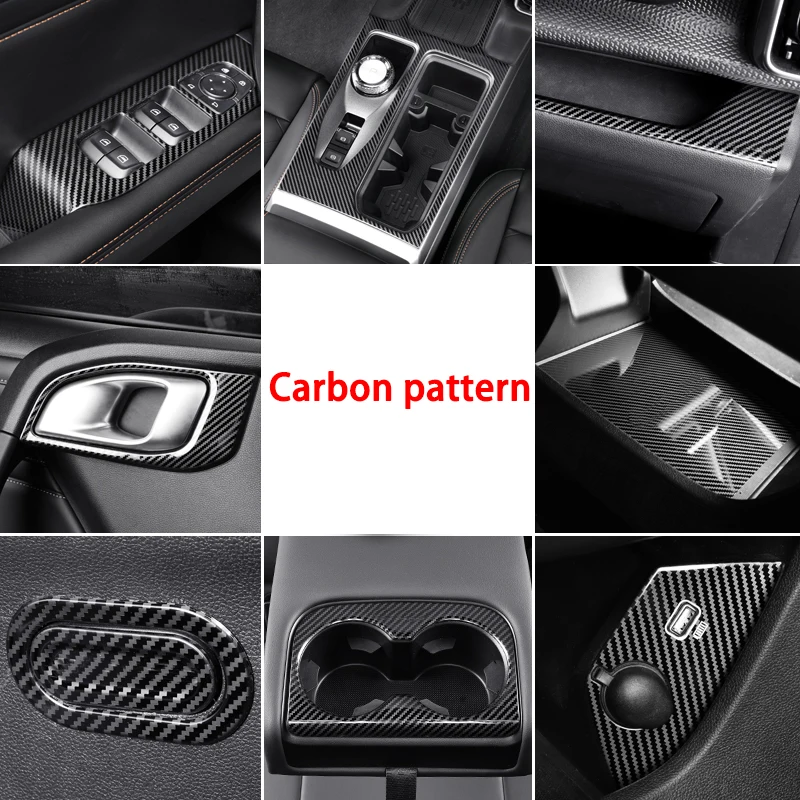 

Carbon Pattern For GWM Haval DARGO 2021 2022 Car Accessories Interior Gear Box Air Outlet Center Console Trim