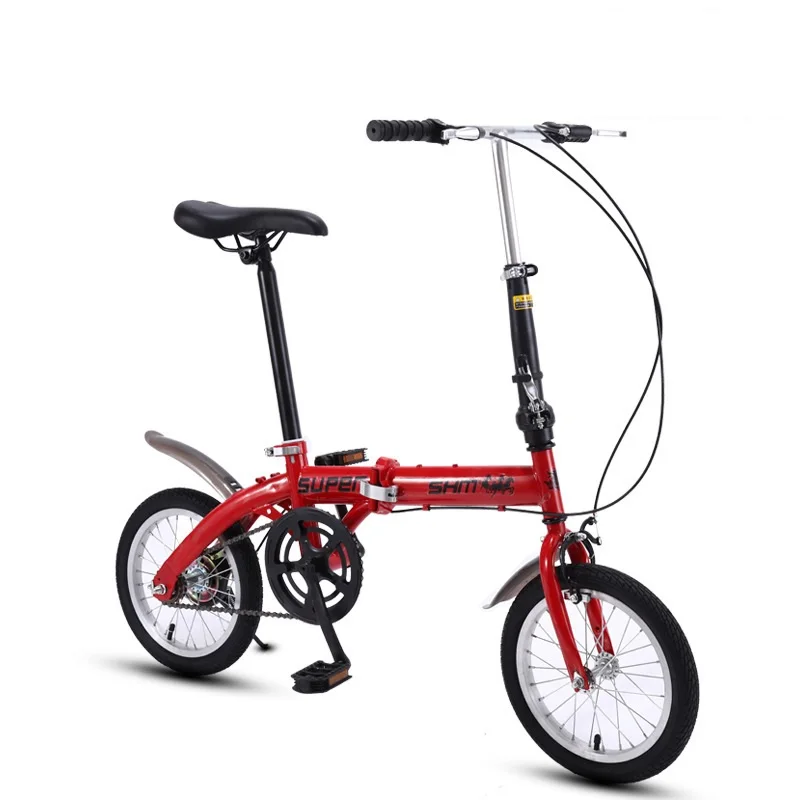 14-inch Folding Bicycle Adult Folding Bike Child Portable Ultralight Bicycle Single Speed Variable Speed Driving Bicycle OUTUP