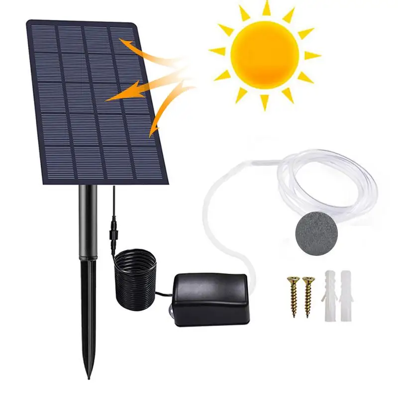 

Solar Powered Oxygenator Aquarium Fish Tank Air Pump Pool Aerator Water Circulation Low Noise Outdoor Pond Aerator For Pools