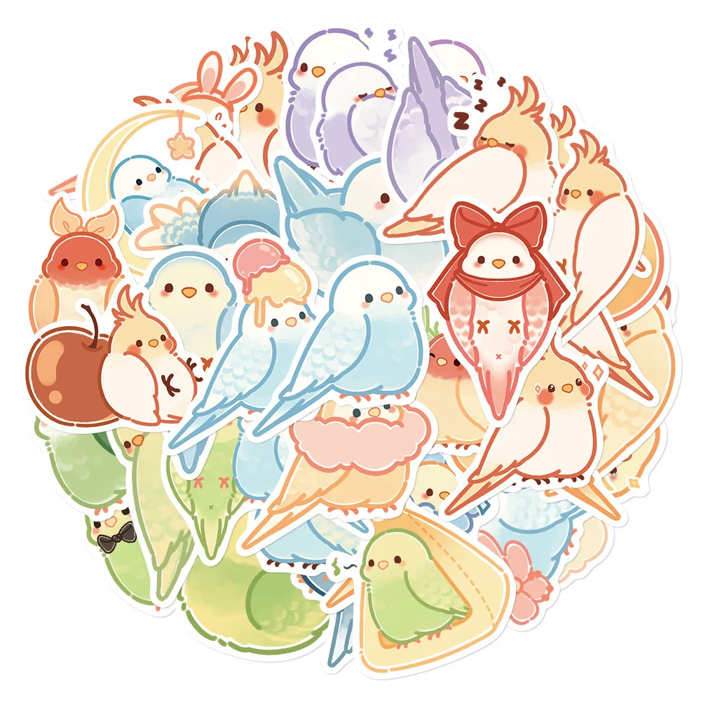 

10/30/50PCS Cartoon Hand-painted Parrot Graffiti Sticker Personality Creative StickerGuitar ComputerWaterproof Sticker Wholesale