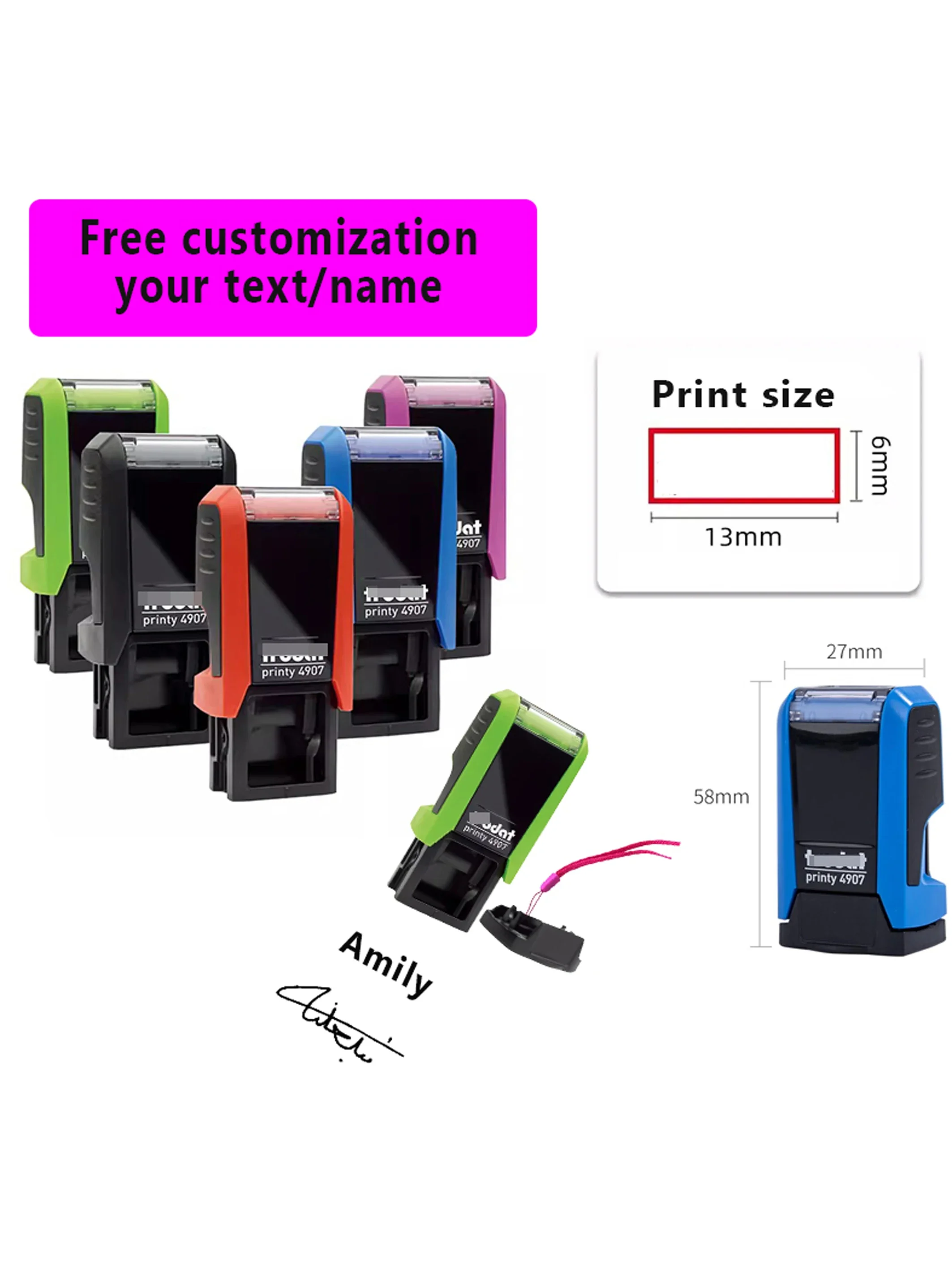 Индивидуальный 1-2 6x13 мм в ряд прямоугольный 4907 офисный миниатюрный Печатный