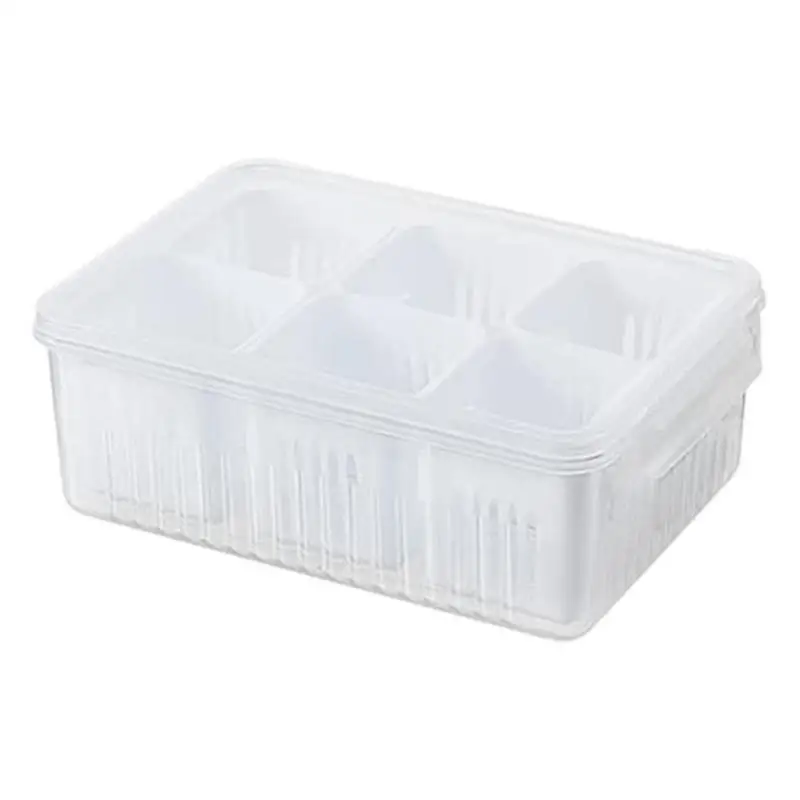 

Fresh Food Storage Containers 6-in-1 Reusable Fruit Storage Organizer Storage Bin Drain Food Storage Containers For Ginger