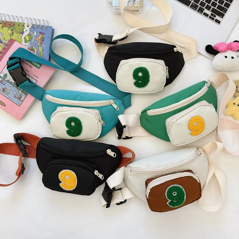 Простая нейлоновая нагрудная сумка для мальчиков модная детская поясная сумочка