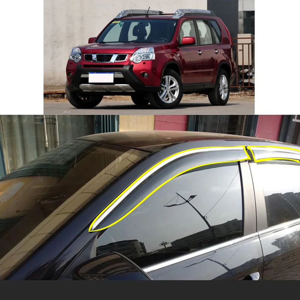 

Sticker Plastic Window Glass Wind Visor Rain/Sun Guard Vent For NISSAN X-Trail XTrail Rogue T32 2008 2009-2010 2011 2012 2013