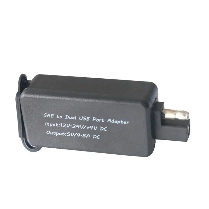 Фото 2X адаптер SAE на USB с вольтметром, быстросъемный разъем для мотоцикла с водонепроницаемым двойным USB-портом для смартфона. №5