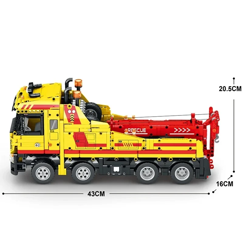 1910 шт. Детский конструктор автомобиль-эвакуатор