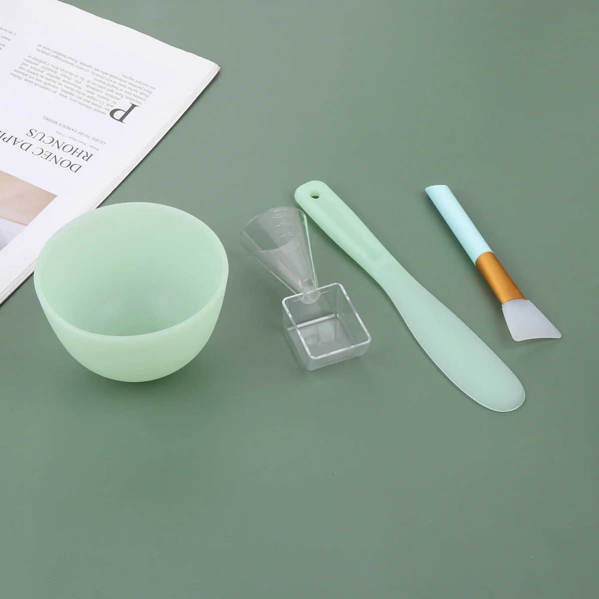 

Makeup Bowl Facial Spatula Mud Applicator Mixing Mini Scoop Cup Measuring Creamscrapersmall Silicone Beauty Set Care Skin Tool