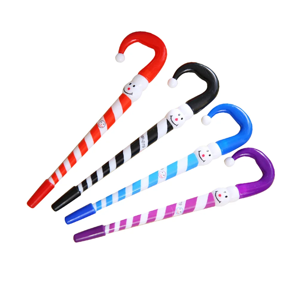 

Pen Christmas Pens Ballpoint Cane Novelty Blue Oily Stationery Ink Decorative Holiday Gift Candy Writing 5Mm Toyumbrella Gifts