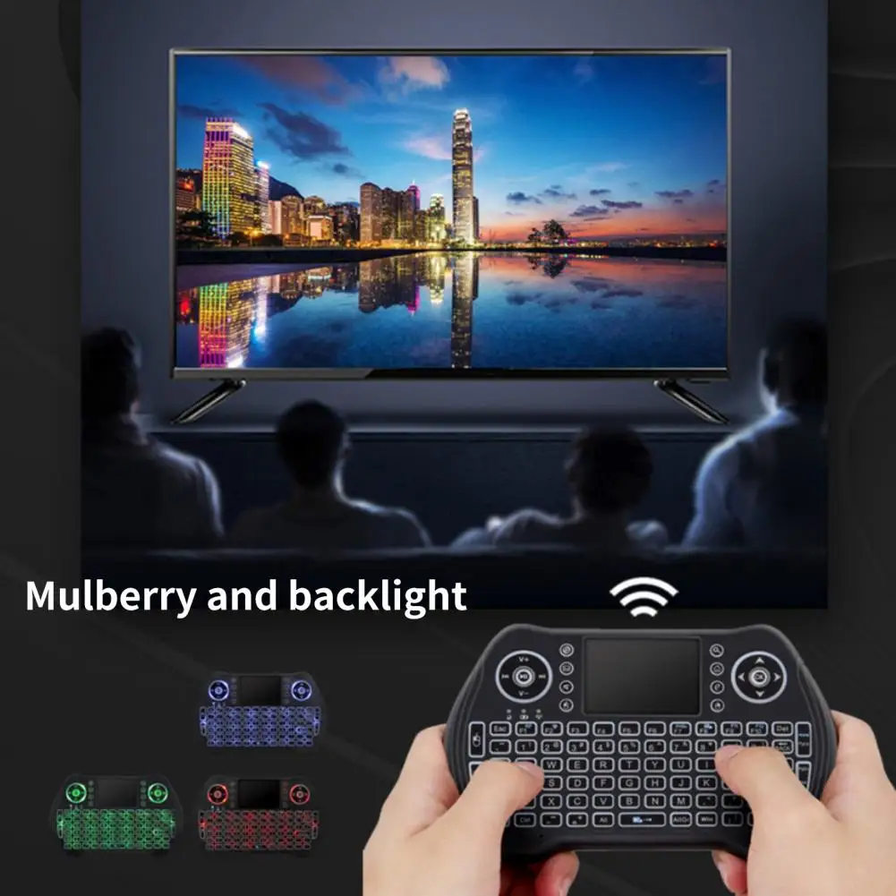 

MT10 Mini Keyboard Rechargeable Tri-color Backlight Portable Wireless Air Mouse Remote Control for Smart TV